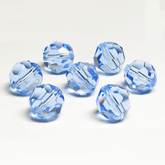 Preciosa Round Beads – Light Sapphire Colour